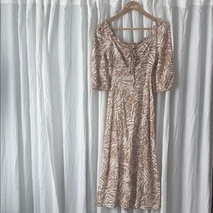 Jessica Simpson Tan and Cream Midi Dress